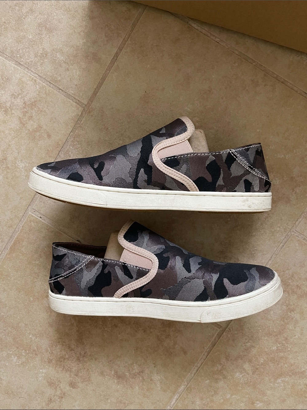 OluKai Women’s Camo Slip-On Sneakers in Black, Gray and Tan - Picture 5 of 5